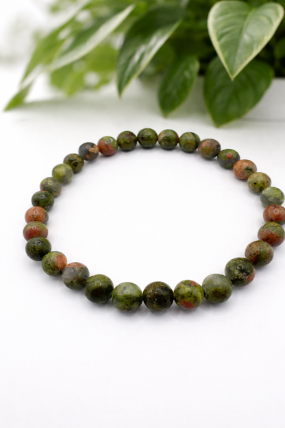 Bracelet Unakite 6 mm – Pierre naturelle & équilibre émotionnel
