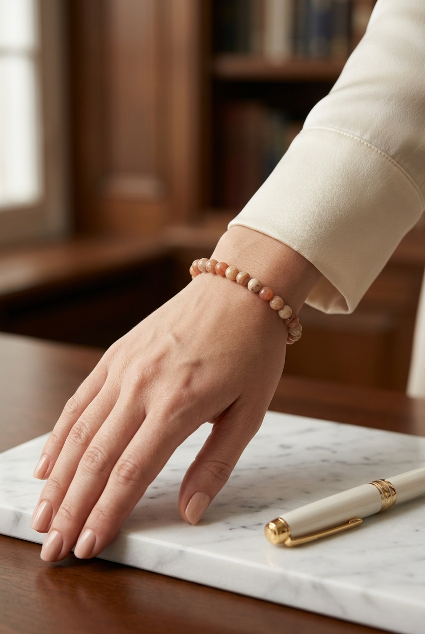 Bracelet Pierre de Soleil 8mm – Pierre Naturelle Femme | Vertus & Bienfaits