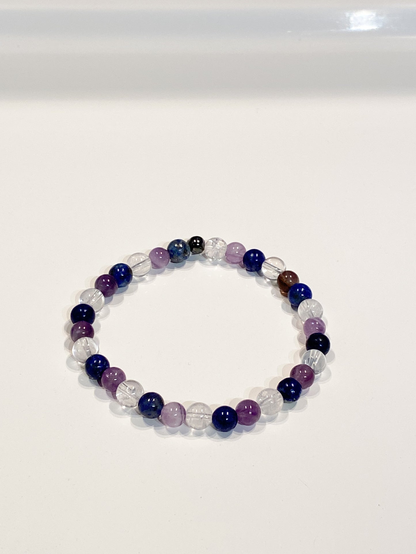 Bracelet Lapis Lazuli, Améthyste et Cristal de Roche contre les Migraines: Soulagement Naturel et Élégant 6mm