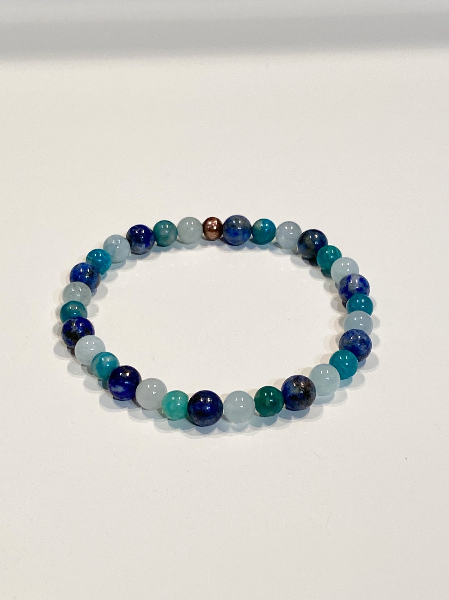 Bracelet Chakras Gorges en Amazonite, Lapis Lazuli et Aigue Marine - Équilibre et Harmonie Intérieure