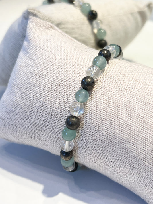 Bracelet Chance en Pierres Naturelles 6mm : Aventurine, Citrine, Pyrite