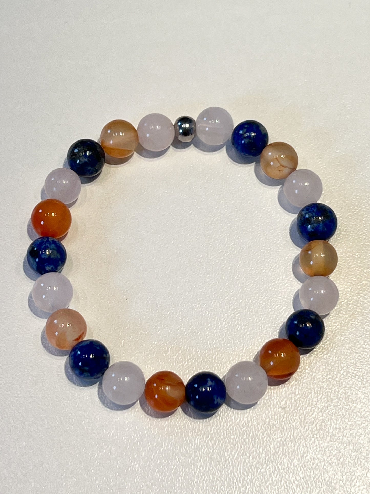 Bracelet Spécial Vierge en Quartz Rose, Cornaline et Lapis Lazuli - Énergie et Équilibre