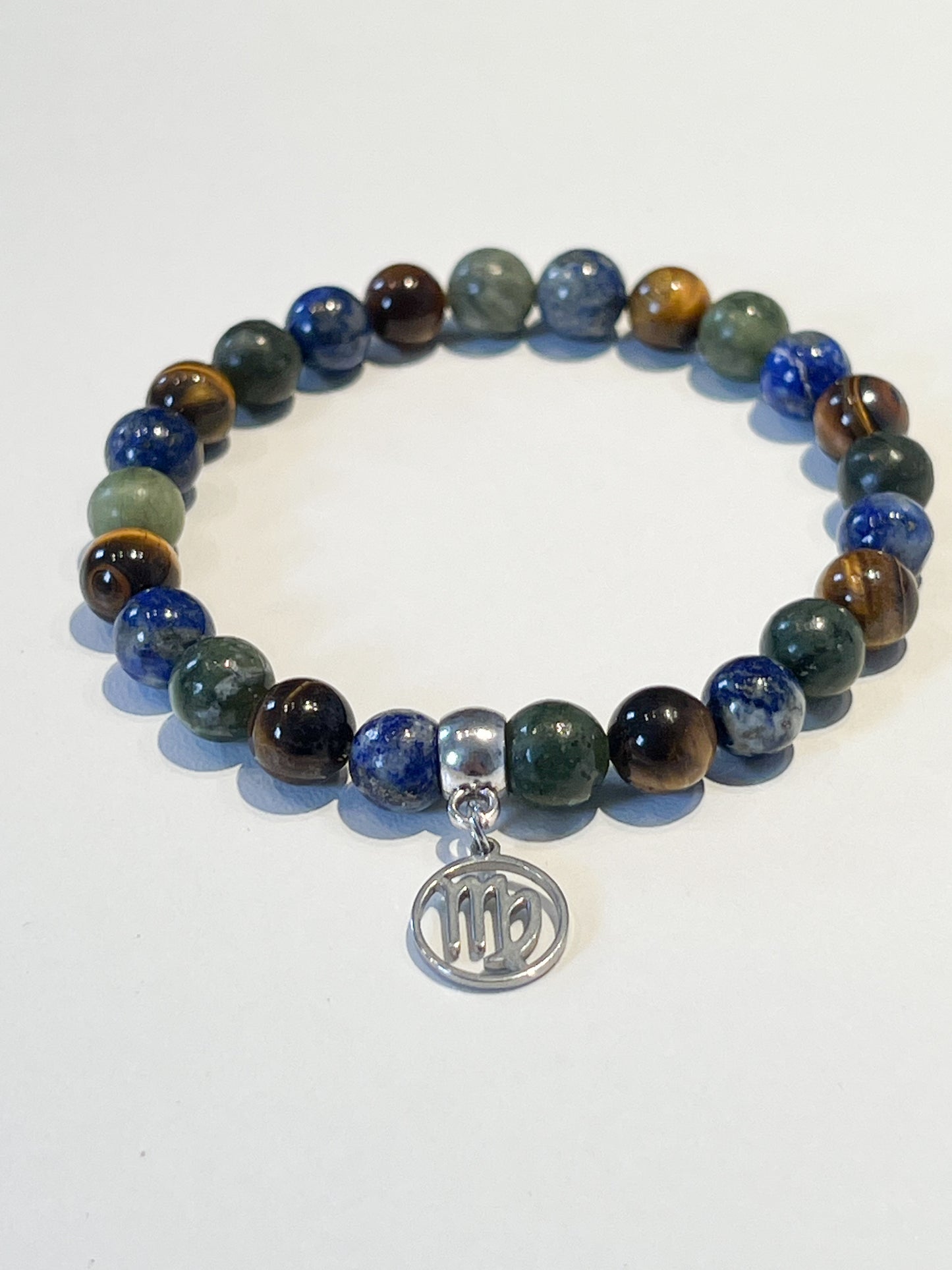 Bracelet Spécial Vierge en Jade, Œil de Tigre et Lapis Lazuli - Énergie et Protection