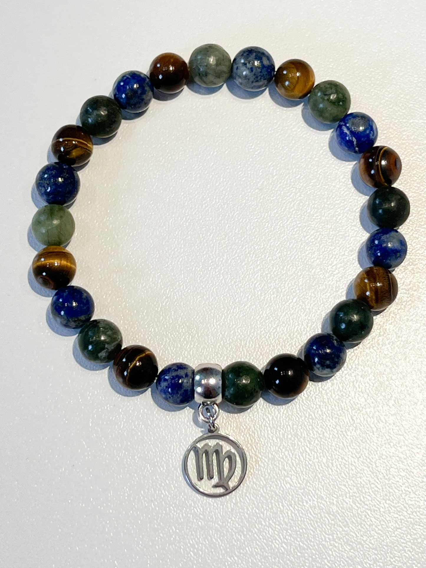 Bracelet Spécial Vierge en Jade, Œil de Tigre et Lapis Lazuli - Énergie et Protection