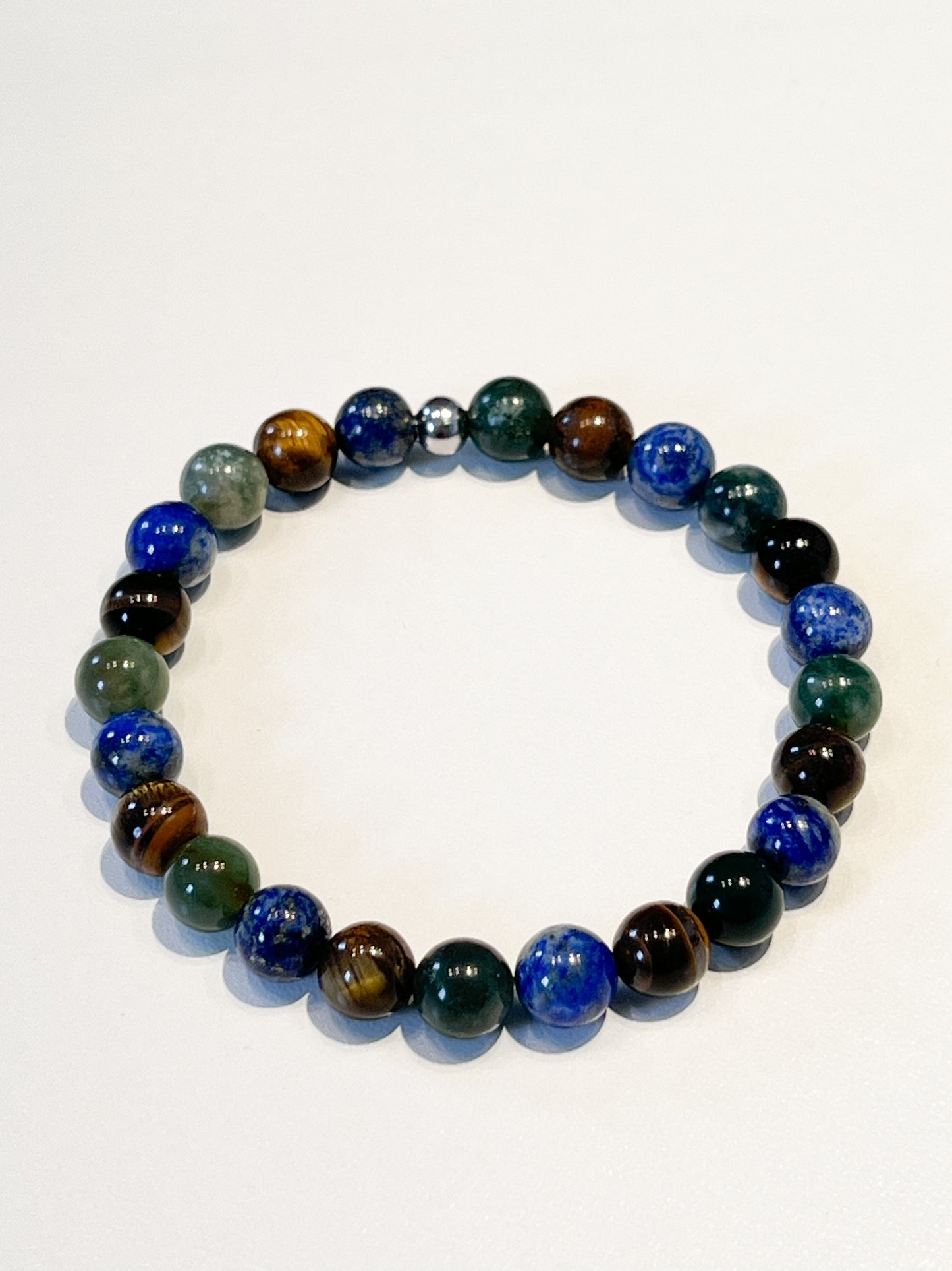 Bracelet Spécial Vierge en Jade, Œil de Tigre et Lapis Lazuli - Énergie et Protection