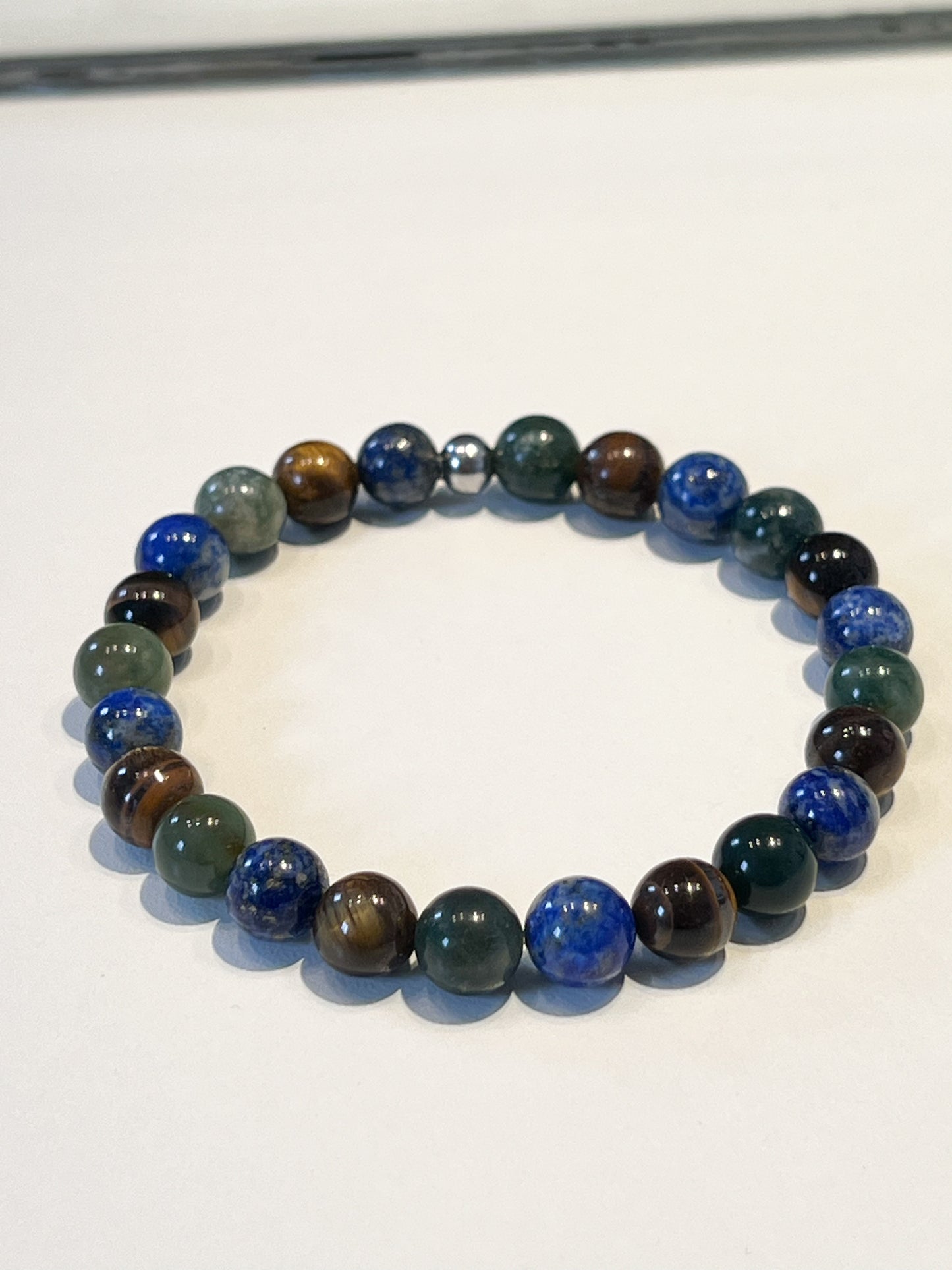 Bracelet Spécial Vierge en Jade, Œil de Tigre et Lapis Lazuli - Énergie et Protection