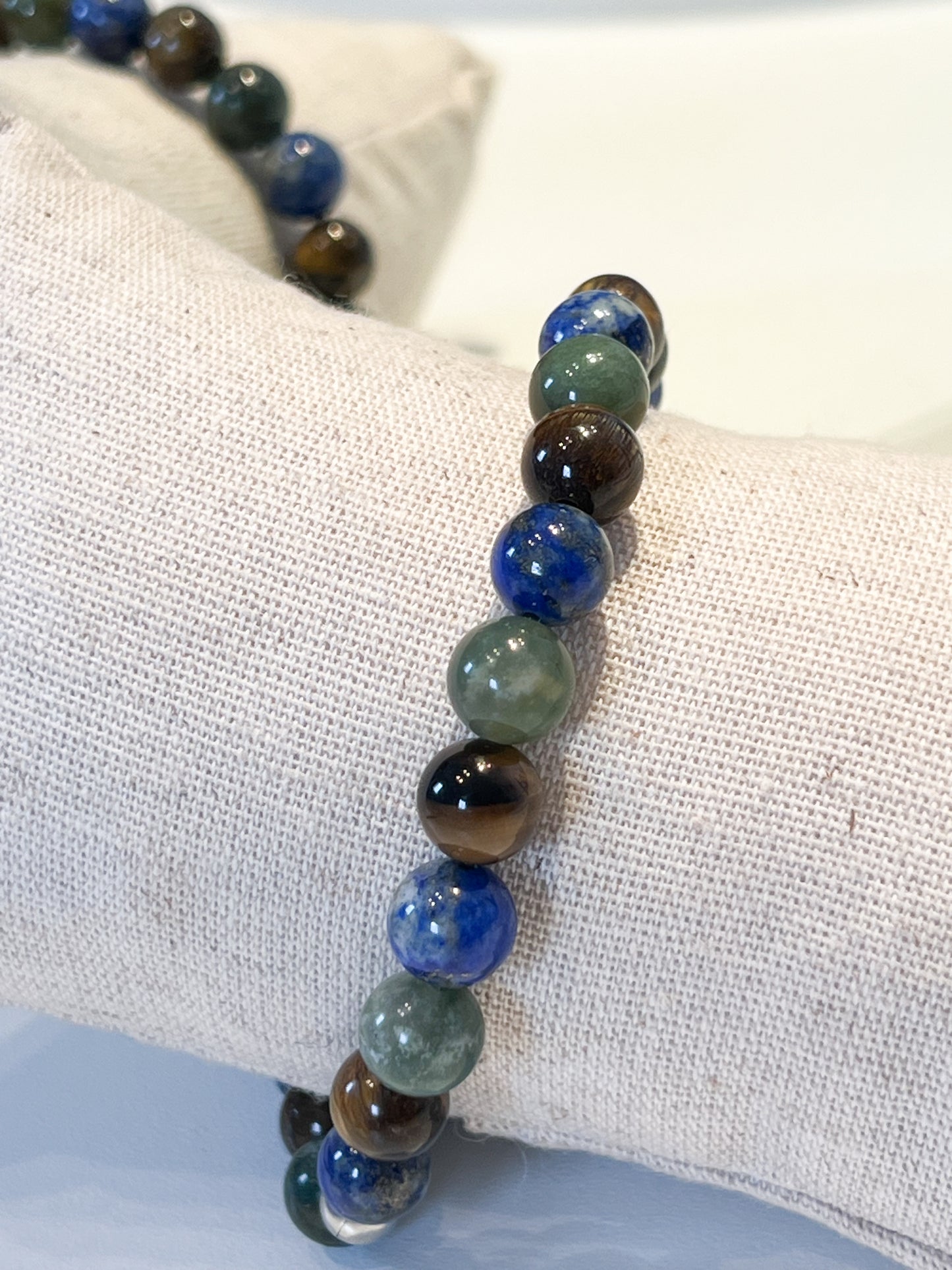 Bracelet Spécial Vierge en Jade, Œil de Tigre et Lapis Lazuli - Énergie et Protection