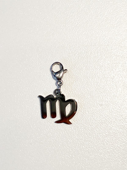 Charm Astrologique Vierge Argenté – Signe Zodiaque en Acier Inoxydable