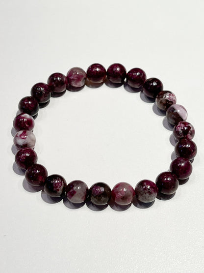 Bracelet en Tourmaline Rose 8mm – Amour et Sérénité en Pierre Naturelle