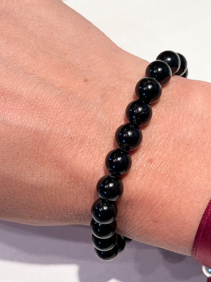 Bracelet en Tourmaline Noire – Protection Énergétique et Élégance Naturelle