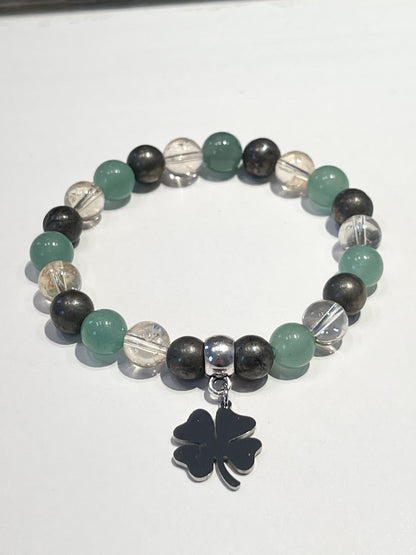 Bracelet Porte-Bonheur en Citrine, Aventurine et Pyrite – Énergie Positive et Chance