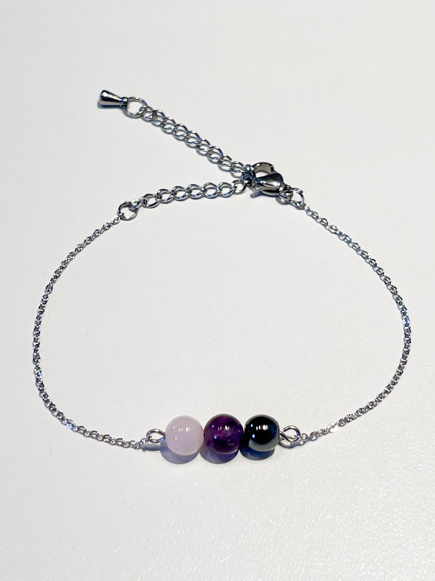 Bracelet Anti-Stress en Quartz Rose, Améthyste et Hématite – Harmonie et Équilibre