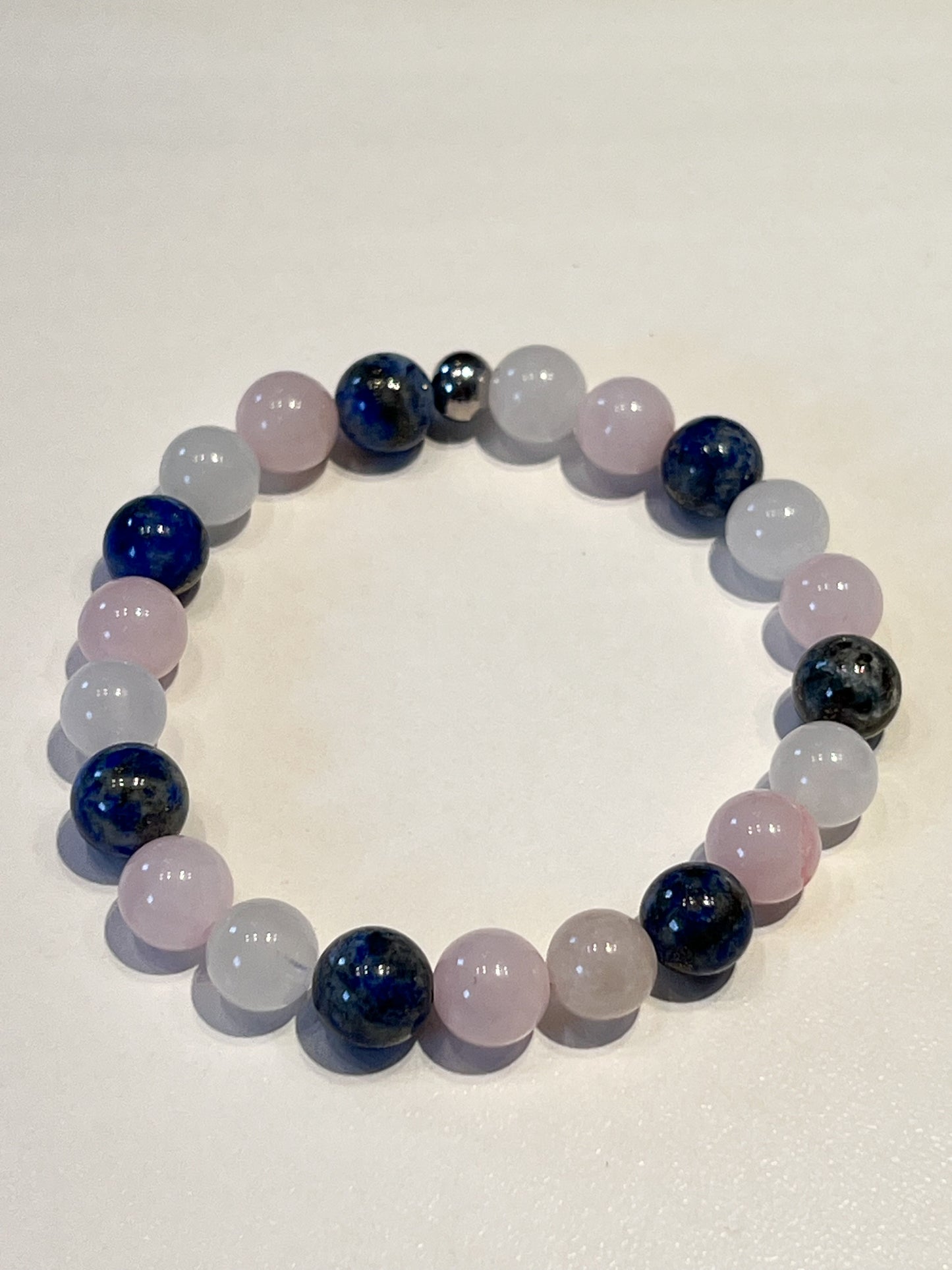 BracBracelet Astro Cancer en Pierre de Lune, Quartz Rose et Lapis Lazuli : Harmonie et Protection