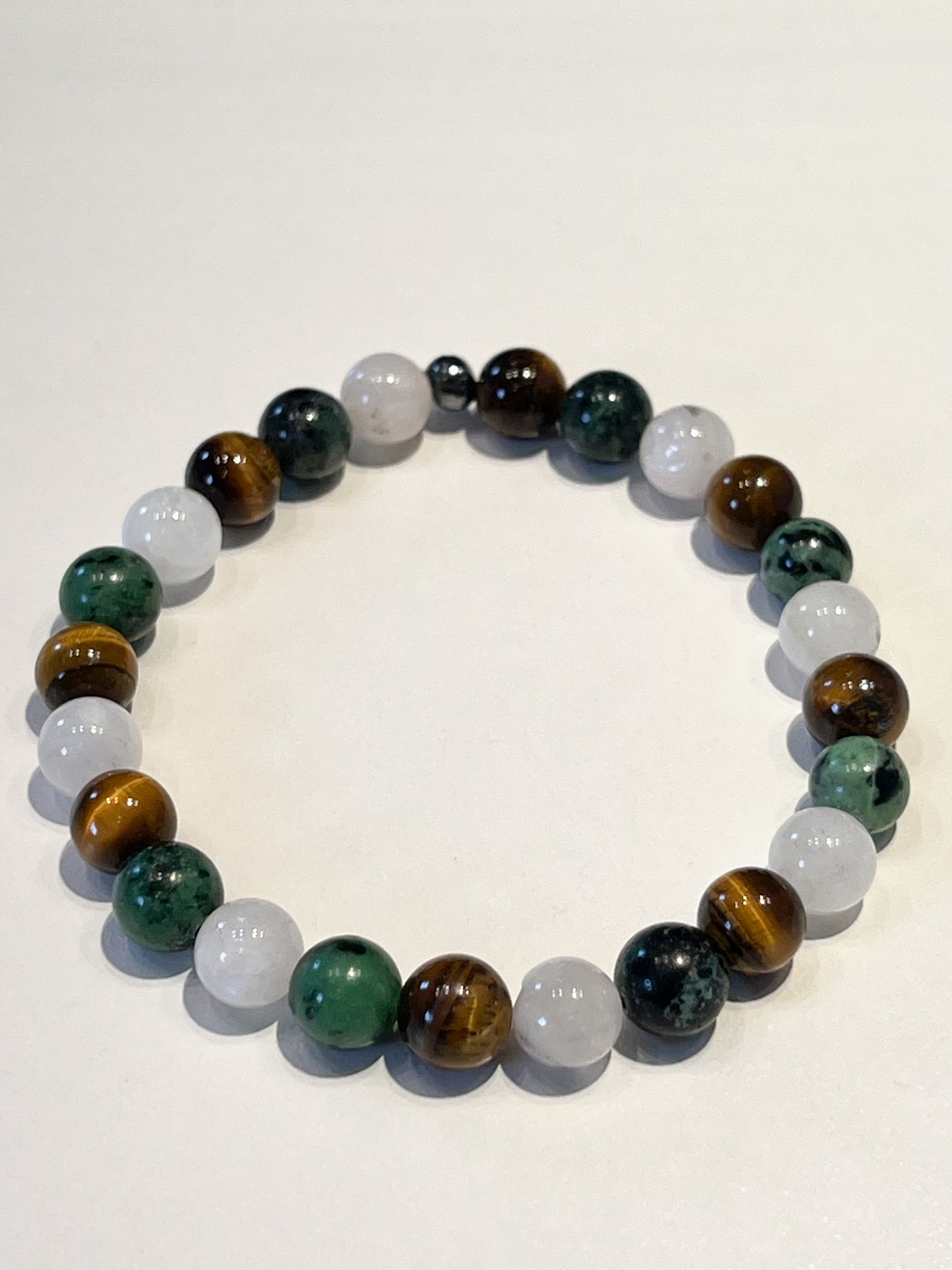 Bracelet Zodiaque Cancer en Pierre de Lune, Œil de Tigre et Rubis Zoisite : Protection et Équilibre