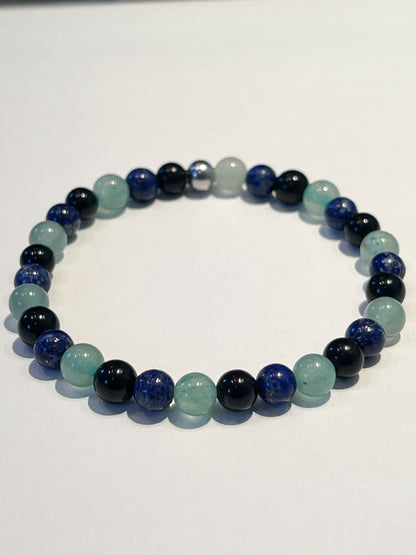 Bracelet Anti-Stress en Aventurine, Lapis-Lazuli et Obsidienne Noire – Équilibre et Sérénité