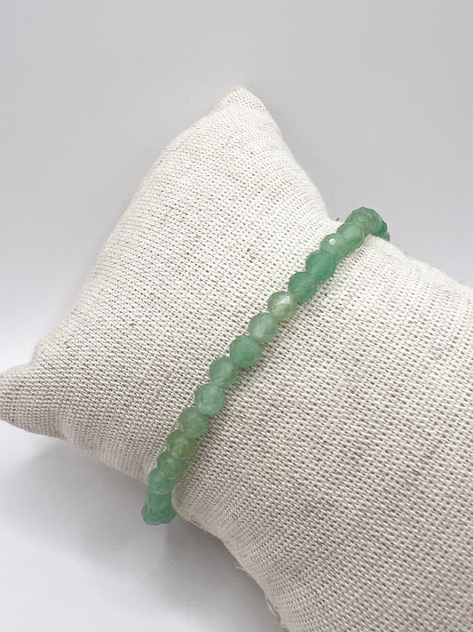 Bracelet Aventurine Verte Facettée 4 mm – Chance & Sérénité
