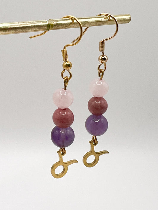 Boucles d’oreilles astro Taureau acier doré : cadeau idéal pour passionnés d’astrologie