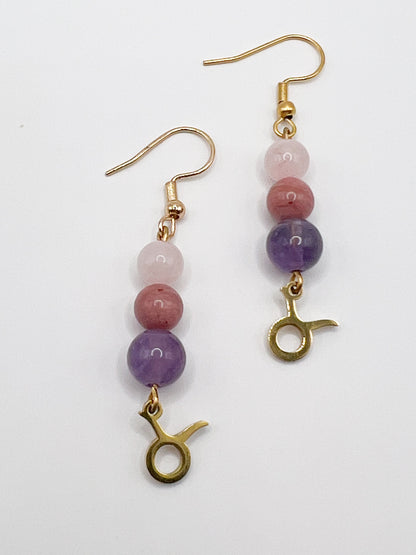 Boucles d’oreilles astro Taureau acier doré : cadeau idéal pour passionnés d’astrologie