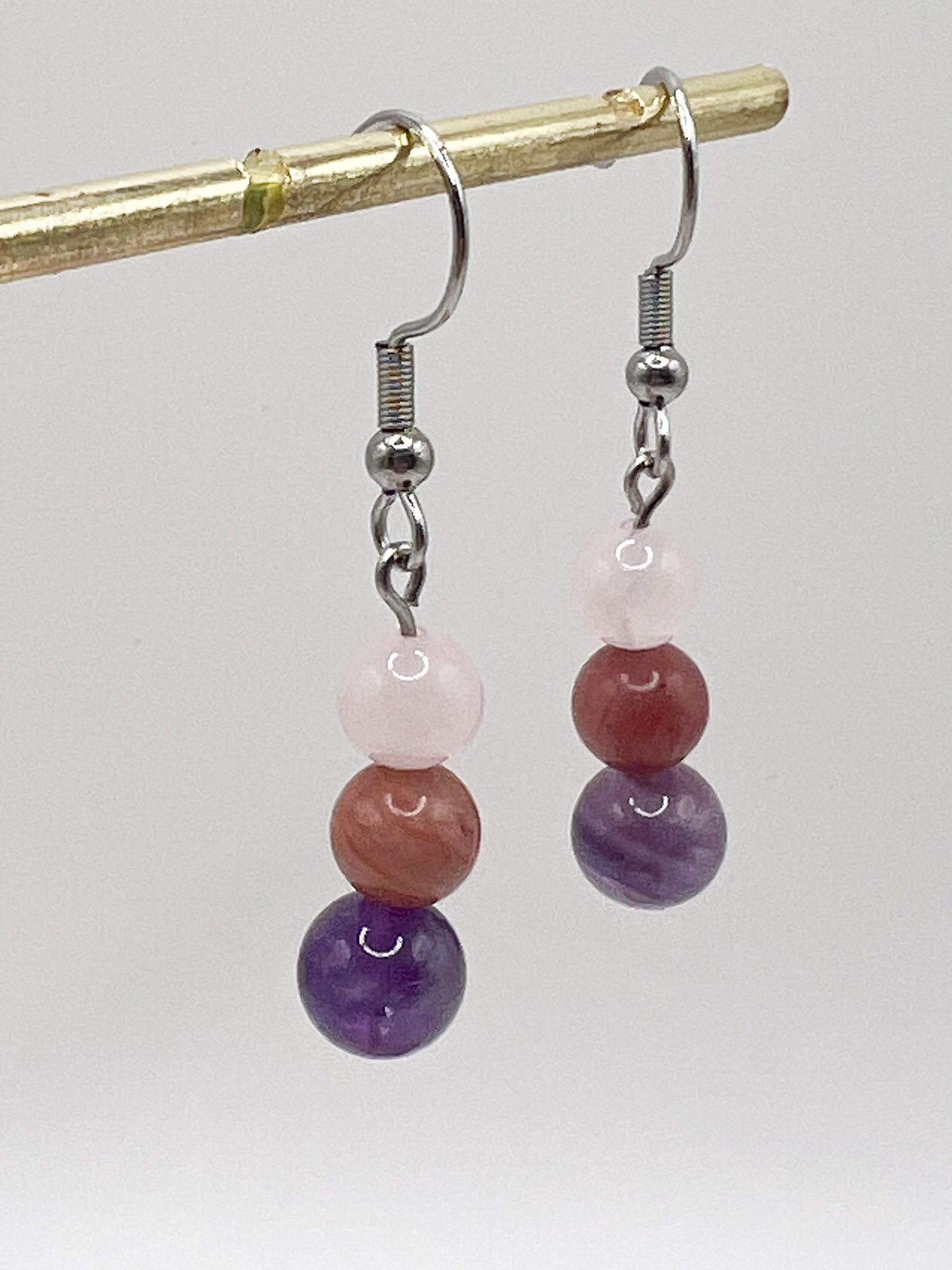 Boucles d’Oreilles Signe Taureau Femme – Acier Argenté & Pierre Naturelle