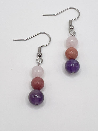Boucles d’Oreilles Signe Taureau Femme – Acier Argenté & Pierre Naturelle