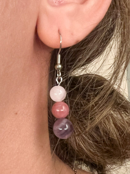 Boucles d’Oreilles Signe Taureau Femme – Acier Argenté & Pierre Naturelle