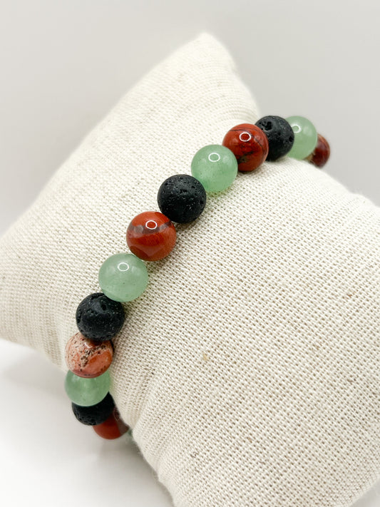 Bijou en Pierres Naturelles – Aventurine, Jaspe & Lave | Protection & Confiance