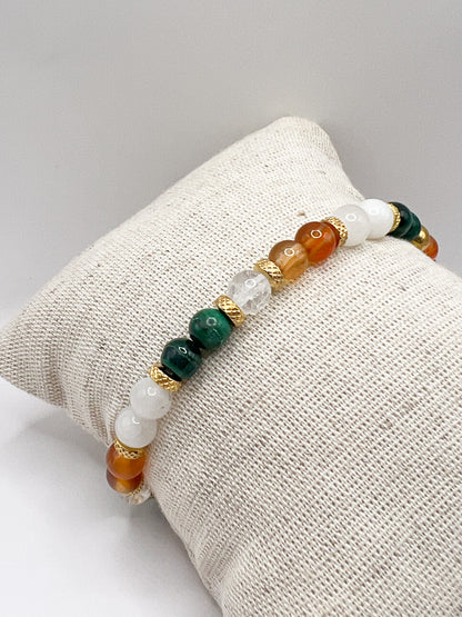 Bracelet Règles Douloureuses en Pierres Naturelles – Soulagement, Harmonie & Bien-Être Féminin