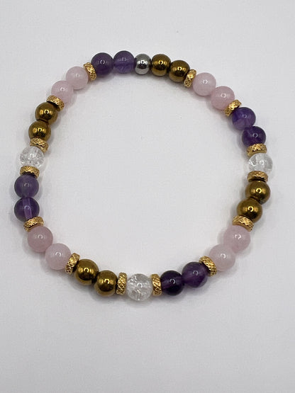 Bracelet Bien-Être & Sérénité – Pierres Naturelles Anti-Stress avec Hématite Dorée