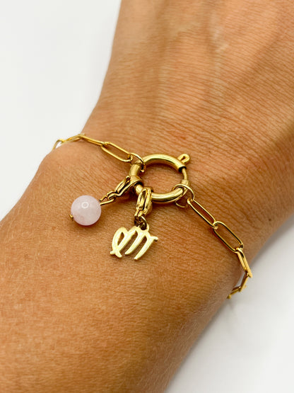 Bracelet Astro Vierge en Pierres Naturelles – Doré & Minéraux Énergétiques