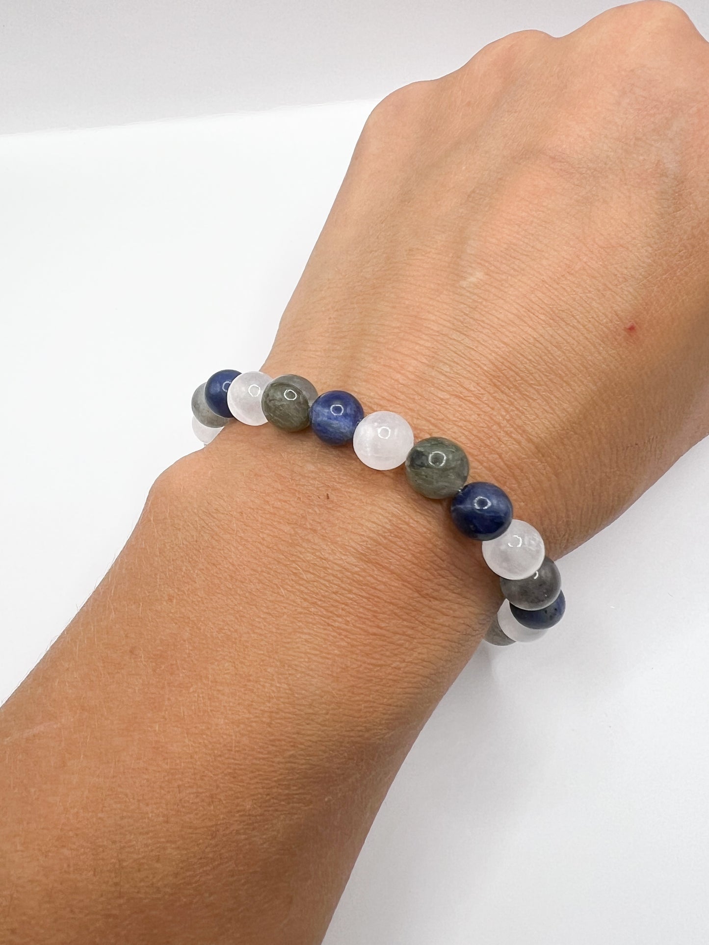 Bracelet Anti-Insomnie en Pierres Naturelles 8 mm – Sérénité & Harmonie Nocturne