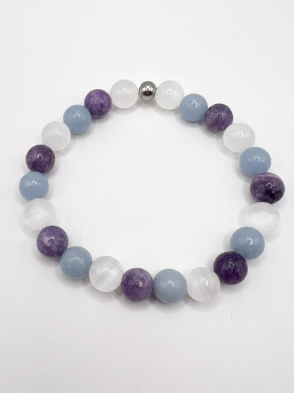 Bracelet Anti-Insomnie & Cauchemars – Pierres Naturelles 8 mm.  Sommeil Réparateur & Protection Nocturne