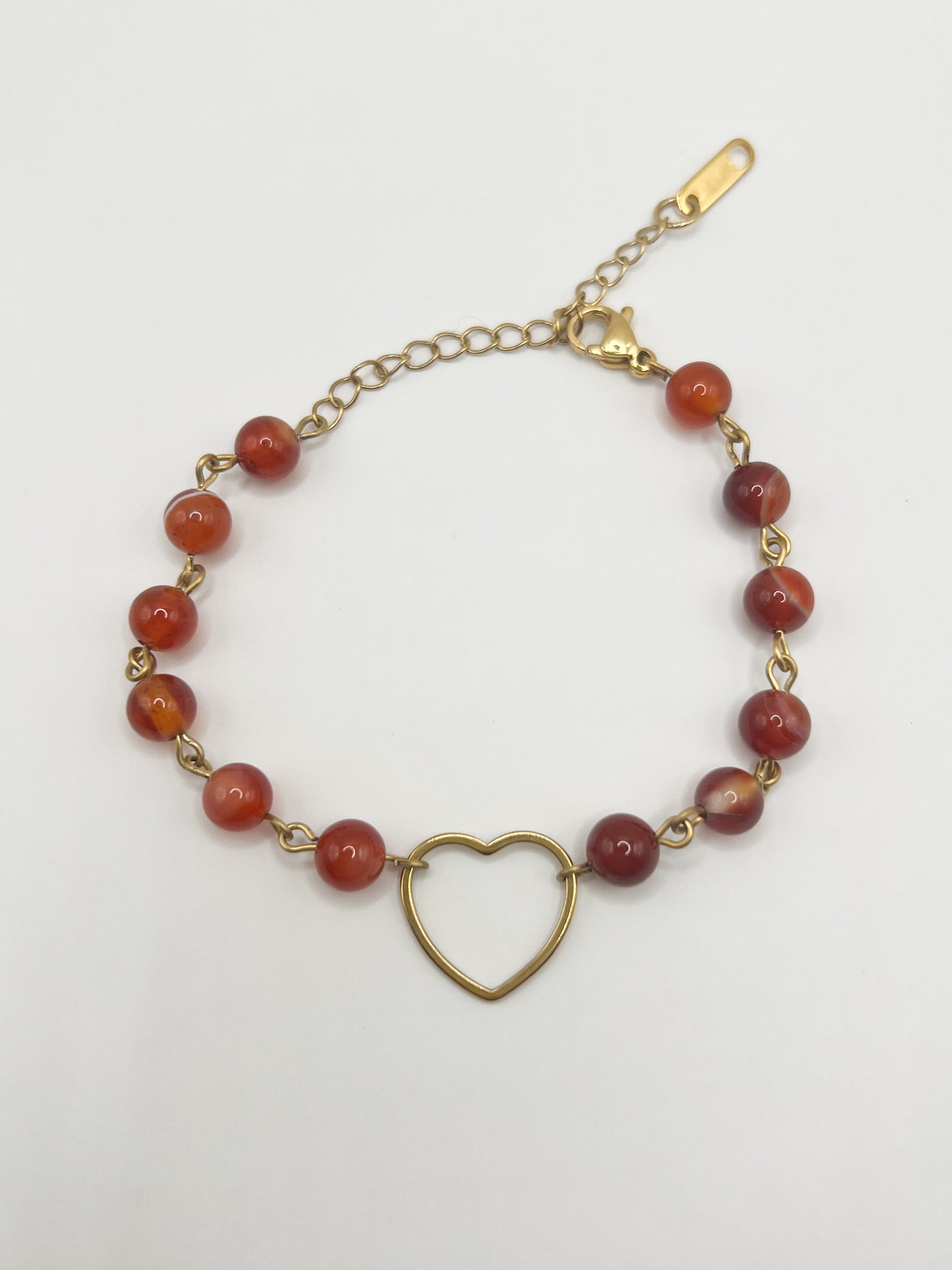 Bracelet cornaline double rang – Style chic, acier inoxydable doré et énergie solaire