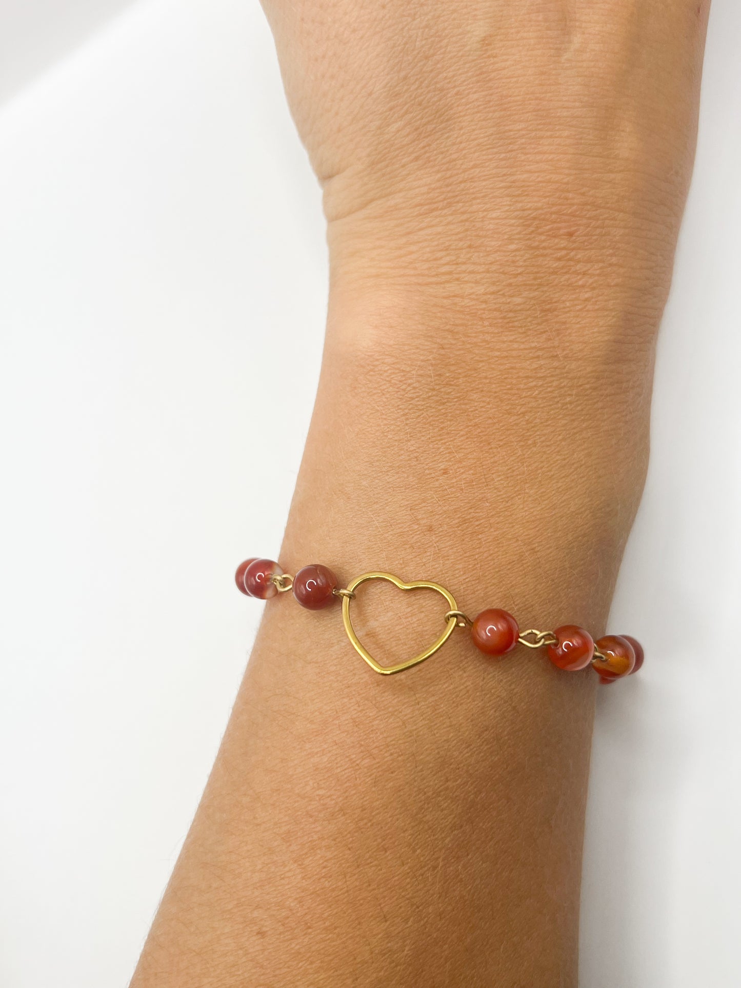 Bracelet cornaline double rang – Style chic, acier inoxydable doré et énergie solaire