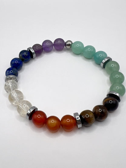 Bracelet 7 Chakras en Pierres Naturelles – Équilibre Énergétique, Harmonie & Bien-Être Spirituel
