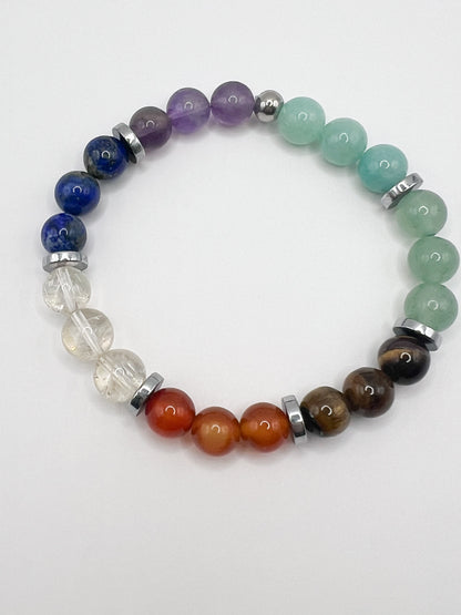 Bracelet 7 Chakras en Pierres Naturelles – Équilibre Énergétique, Harmonie & Bien-Être Spirituel