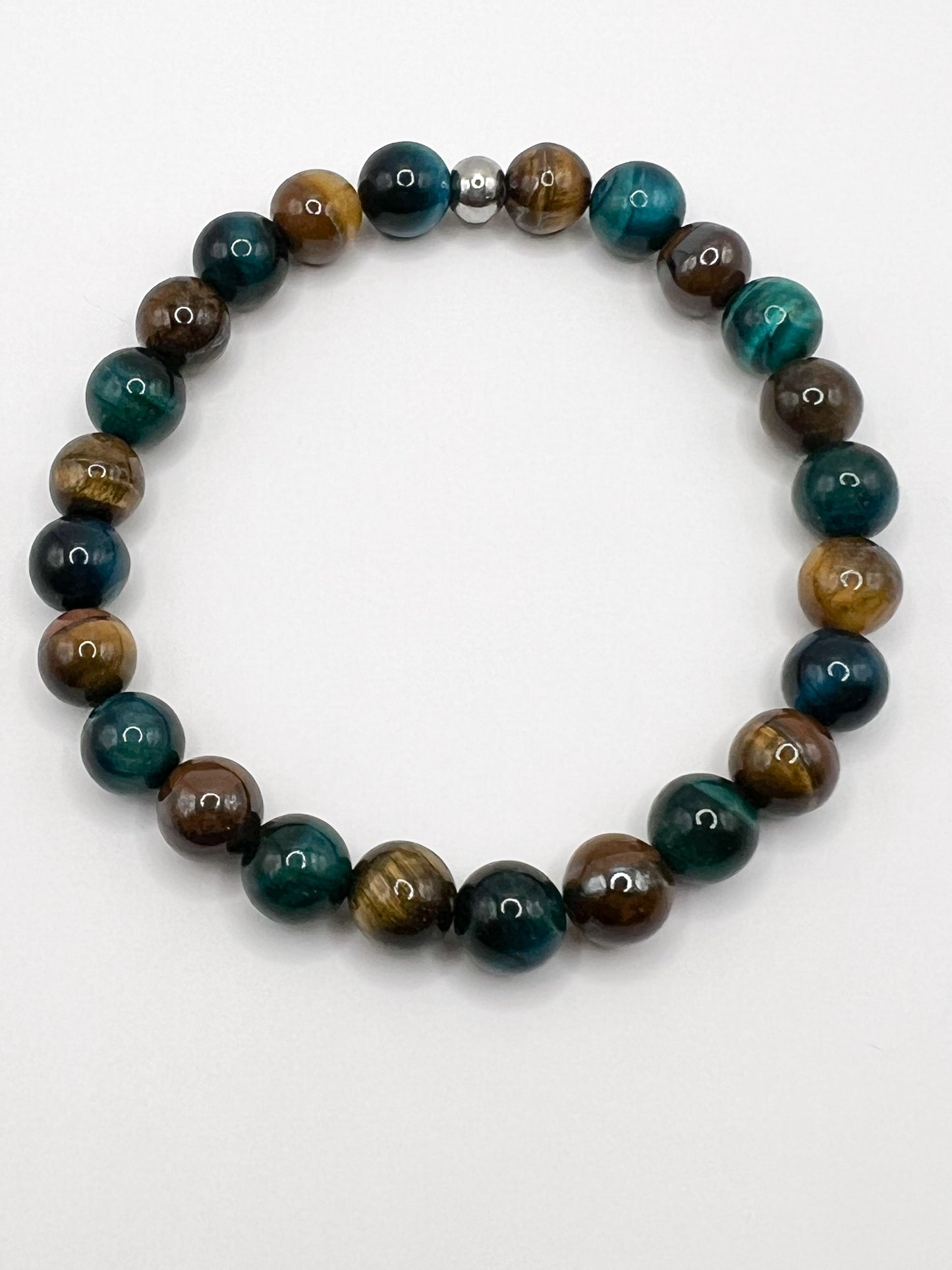 Bracelet Œil de Tigre Marron & Bleu – Protection, Confiance & Énergie Positive