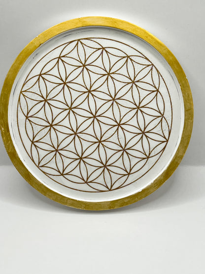 Vide-Poche Spirituel Fleur de Vie – Rechargement des Pierres & Décoration Zen