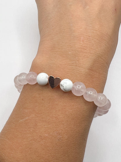 Bracelet Quartz et howlite " sérénité"