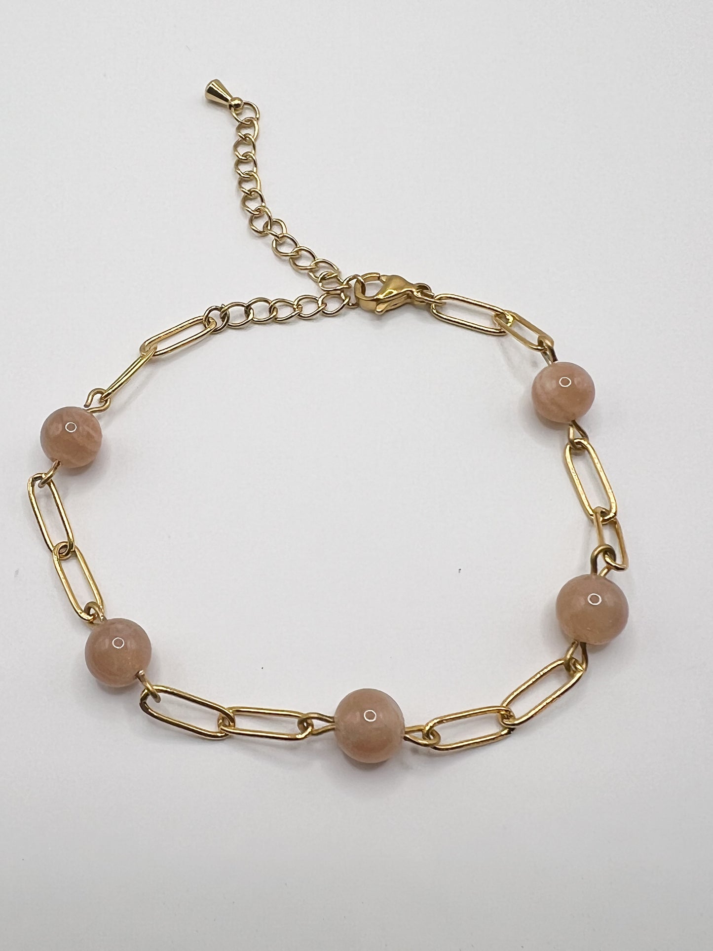 Bracelet Pierre de Soleil & Acier Doré – Vitalité, Confiance & Énergie Positive