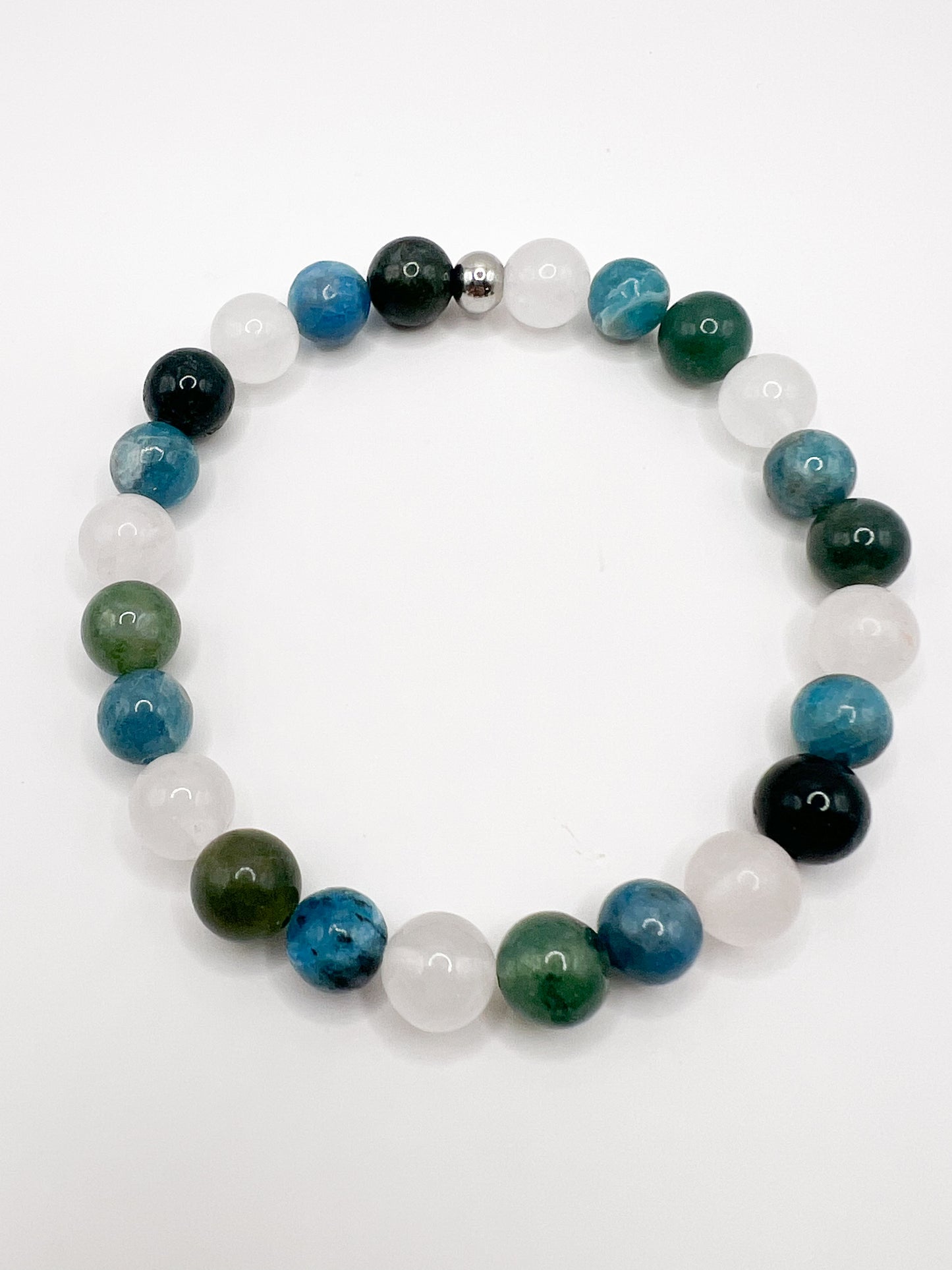 Bracelet pierre Confiance en Soi – Quartz Rose, Apatite & Agate Mousse