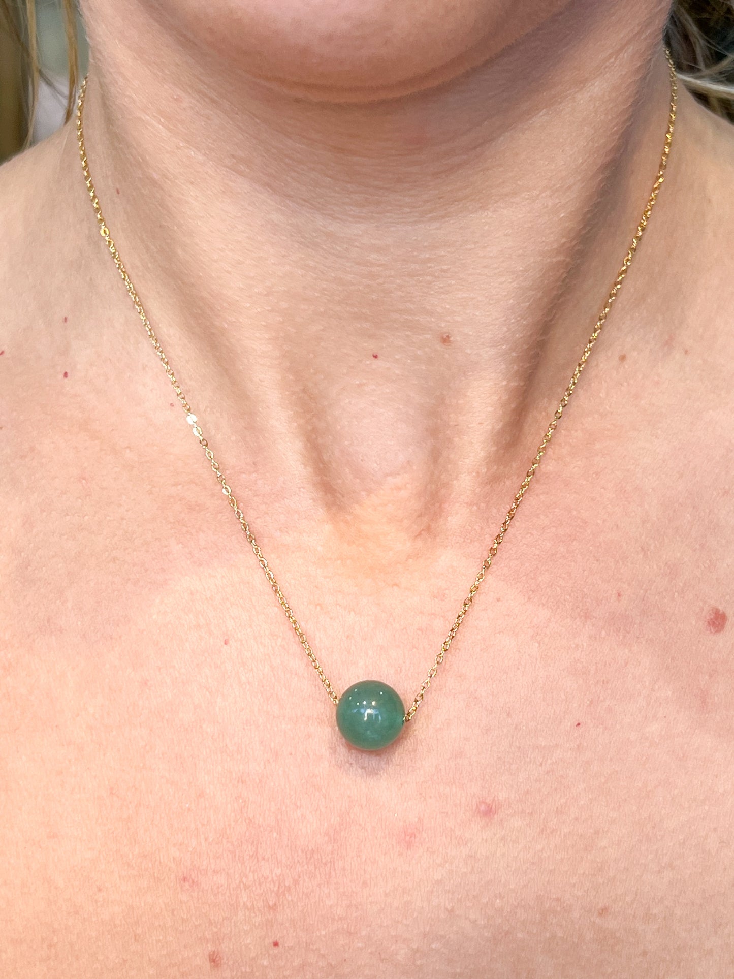 Collier Aventurine Verte Naturelle – Pierre de Chance, Sérénité & Énergie Positive
