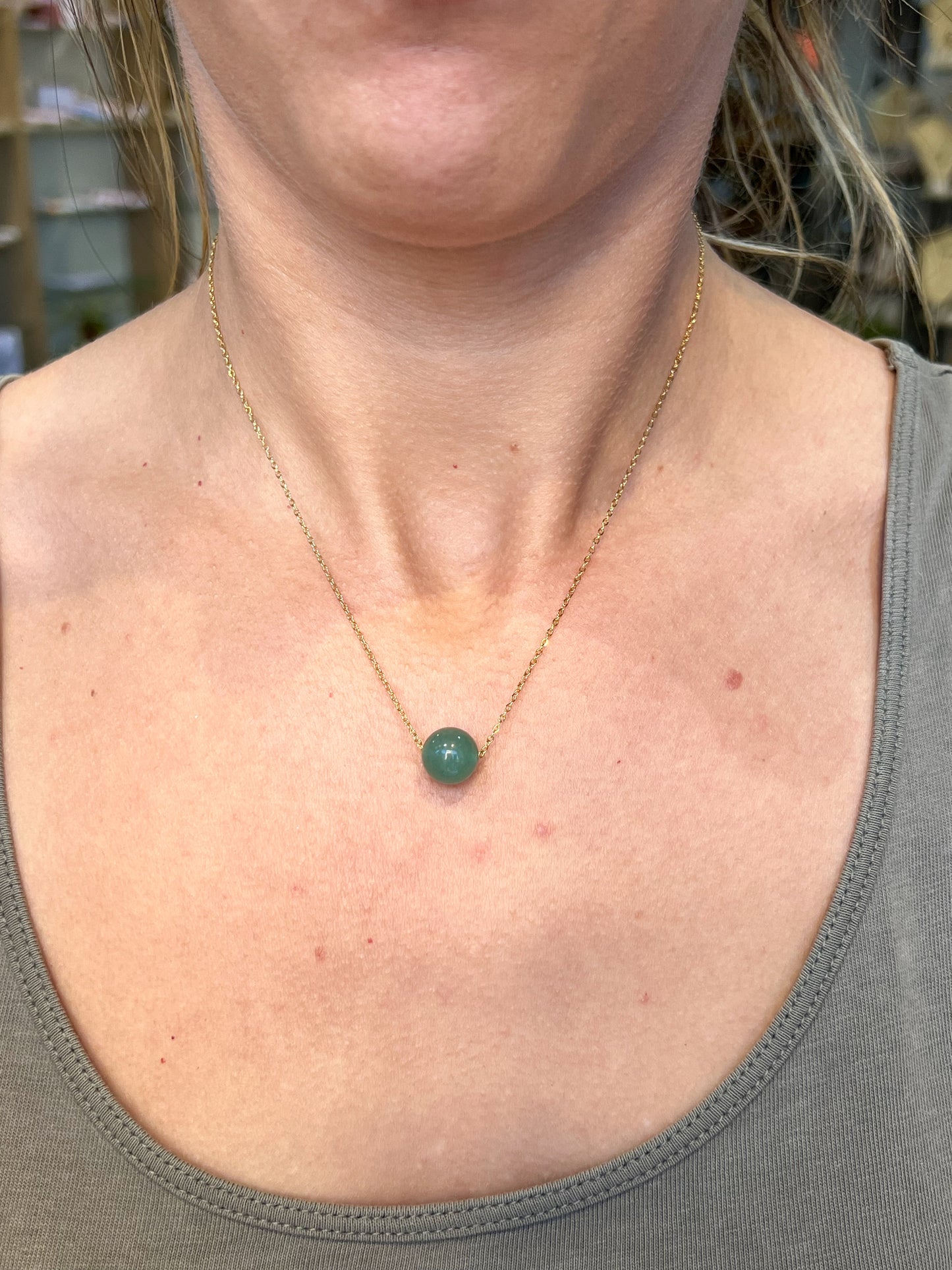 Collier Aventurine Verte Naturelle – Pierre de Chance, Sérénité & Énergie Positive