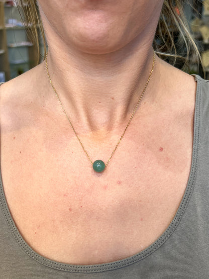 Collier Aventurine Verte Naturelle – Pierre de Chance, Sérénité & Énergie Positive