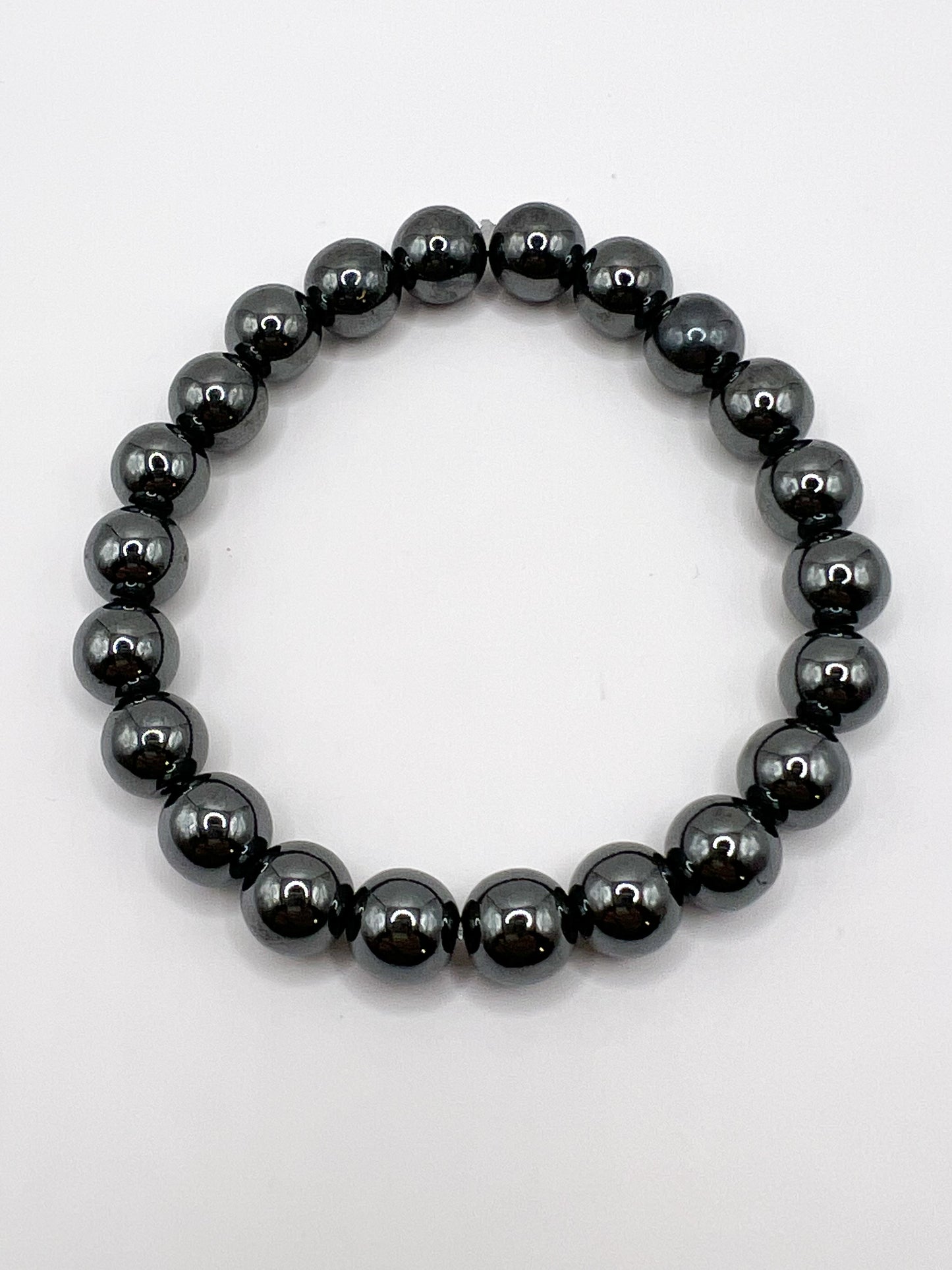 Force Mentale – Bracelet en Hématite 8 mm | Pierre Naturelle Anti-Stress