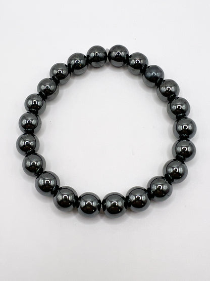 Force Mentale – Bracelet en Hématite 8 mm | Pierre Naturelle Anti-Stress