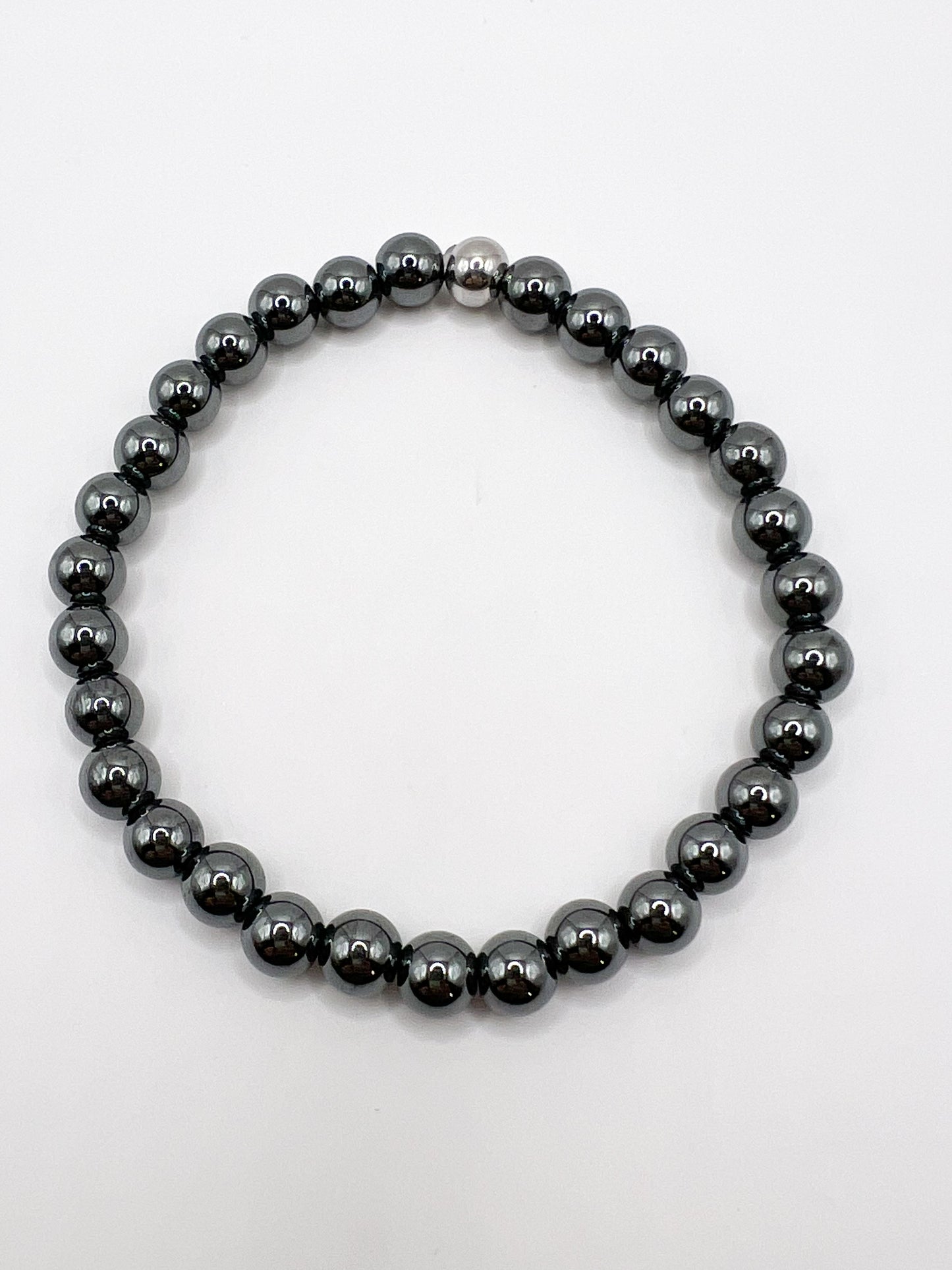Bracelet Hématite 6 mm – Pierre Naturelle Protection Énergétique & Stabilité