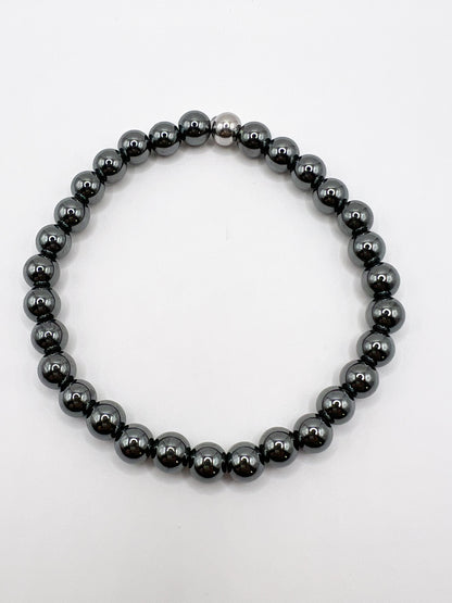 Bracelet Hématite 6 mm – Pierre Naturelle Protection Énergétique & Stabilité