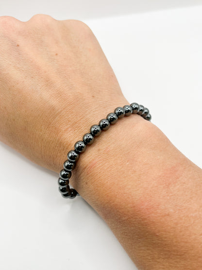 Bracelet Hématite 6 mm – Pierre Naturelle Protection Énergétique & Stabilité