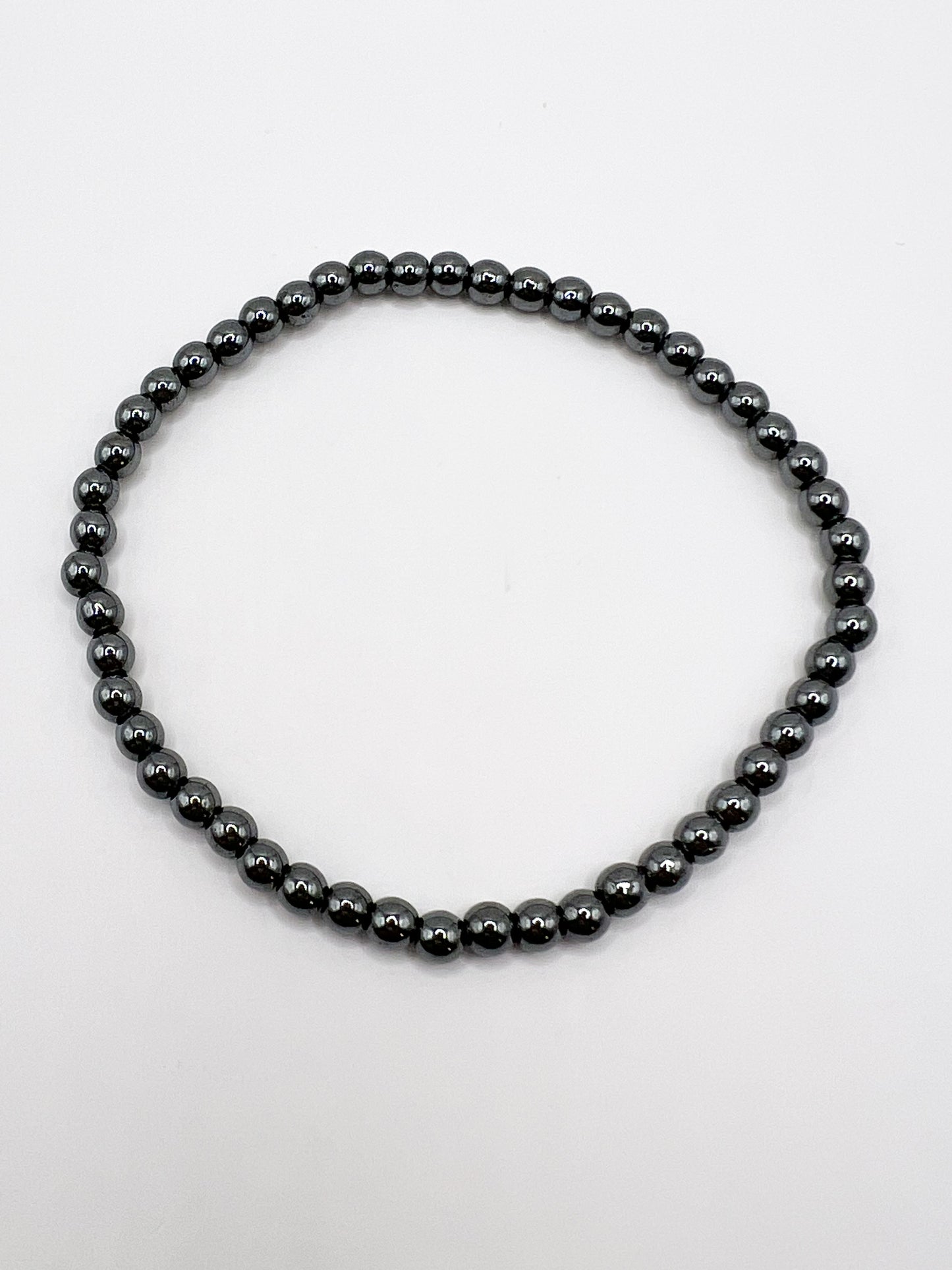 Bracelet Hématite 4 mm – Pierre Naturelle Anti-Stress & Stabilité Émotionnelle