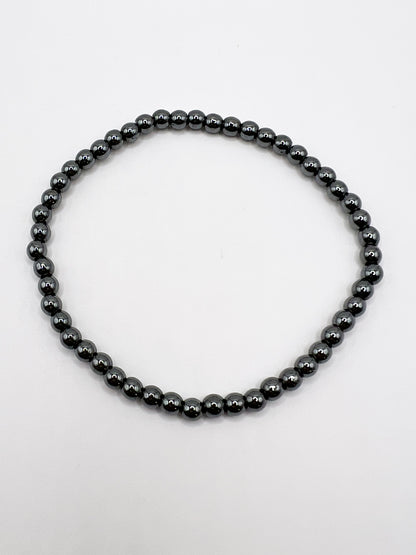 Bracelet Hématite 4 mm – Pierre Naturelle Anti-Stress & Stabilité Émotionnelle